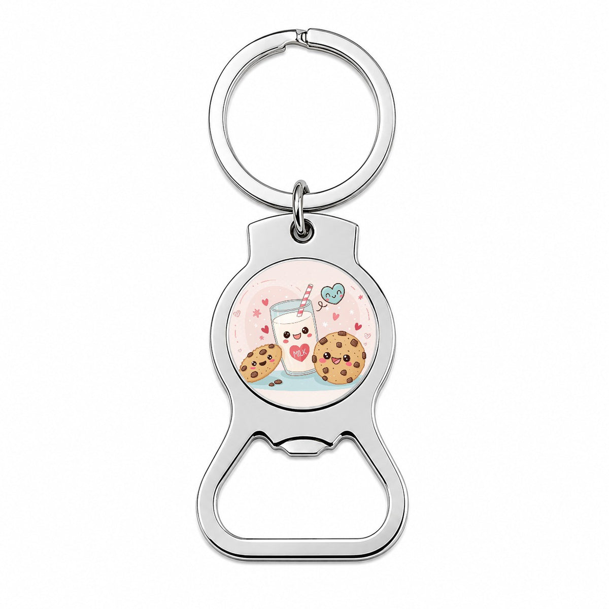 Kawaii Milk And Cookies Bottle Opener Keychain