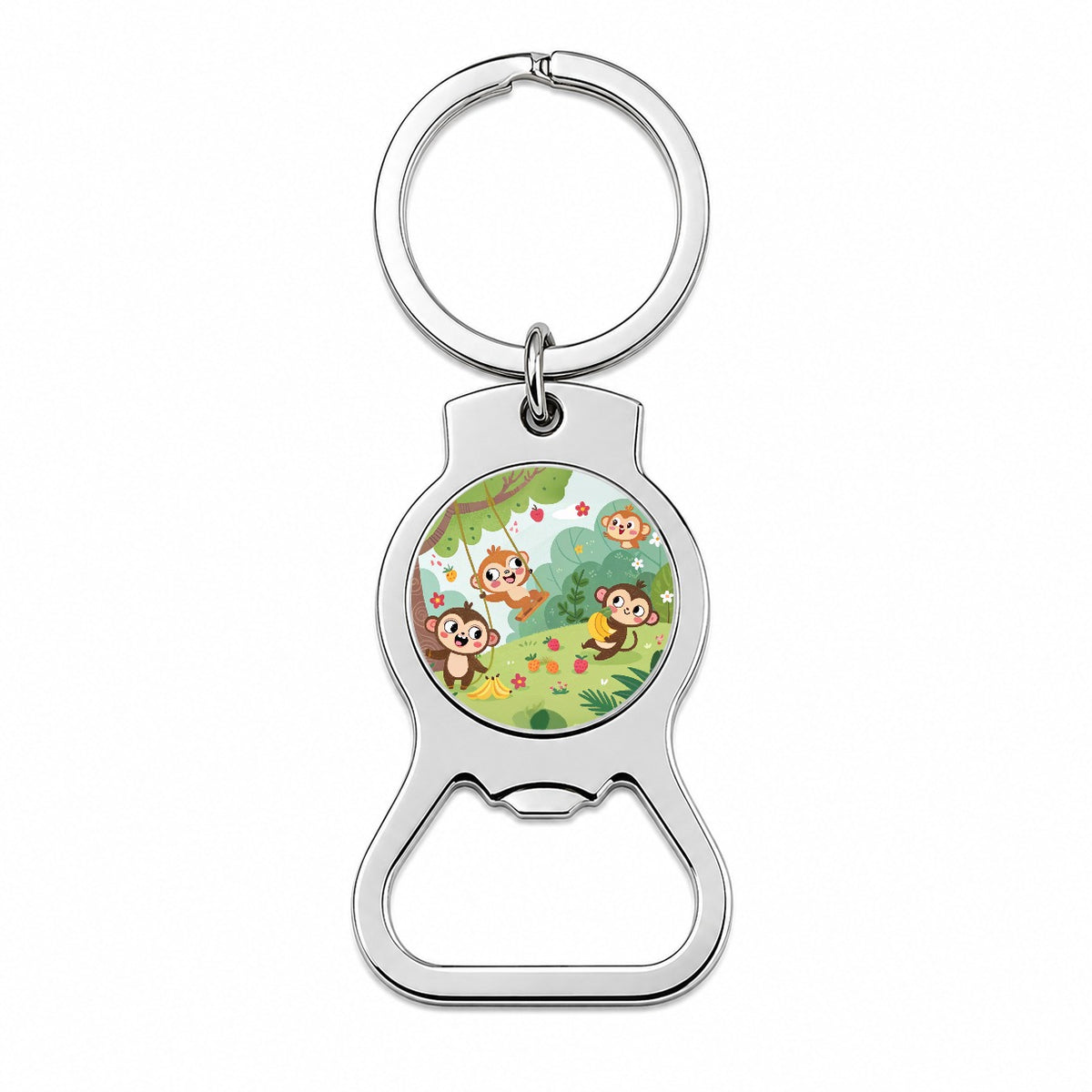 Kawaii Monkeys Bottle Opener Keychain
