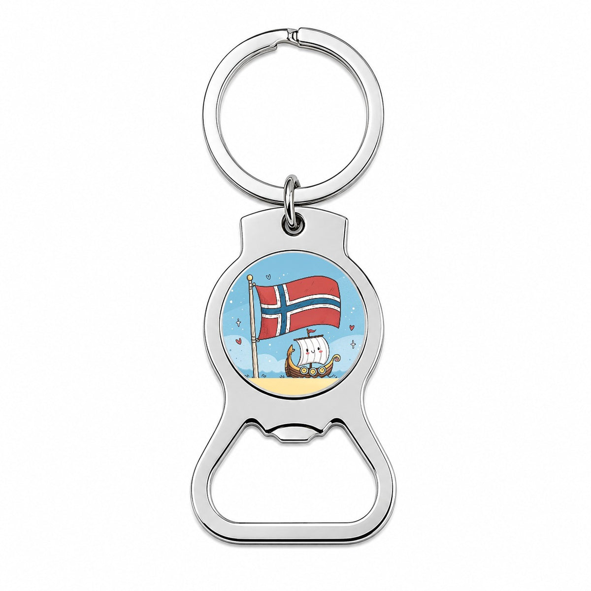 Kawaii Norway Flag Bottle Opener Keychain