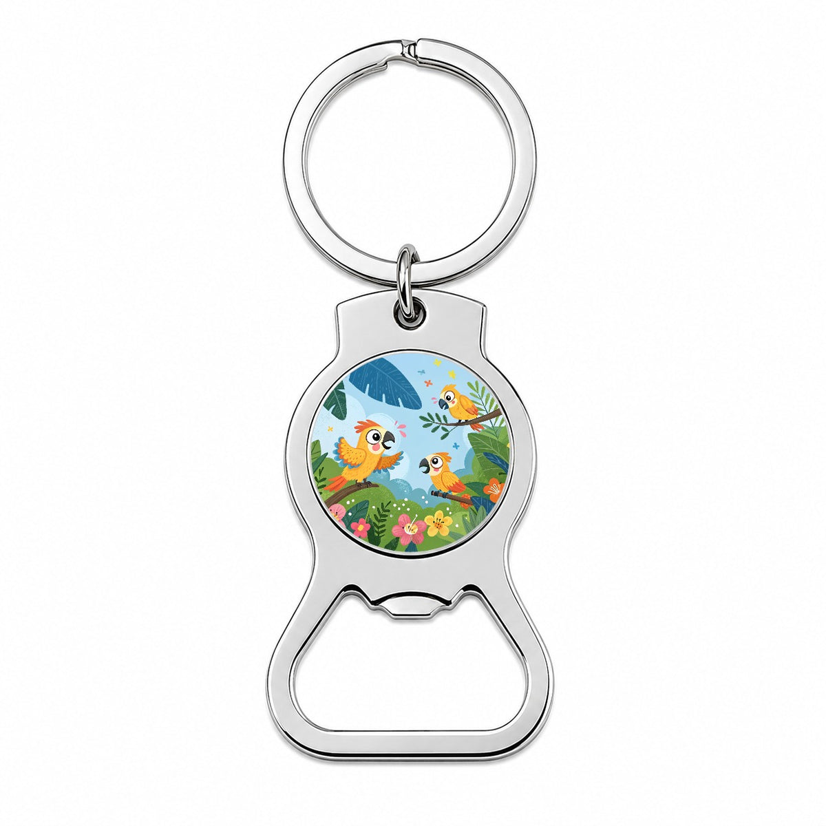 Kawaii Parrots Bottle Opener Keychain