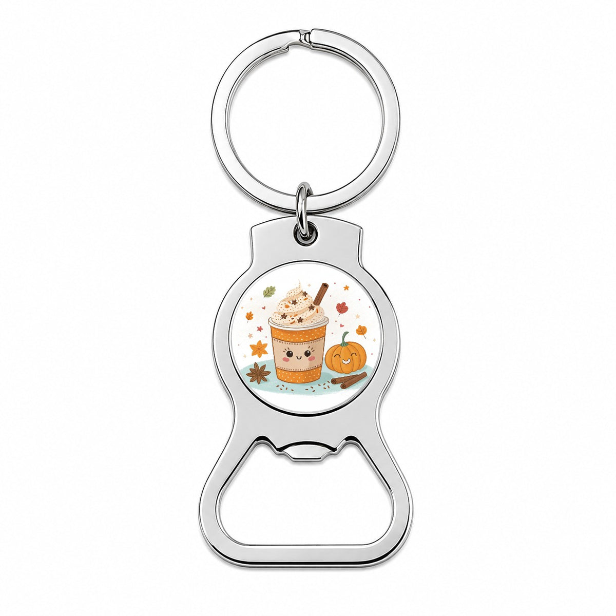 Kawaii Pumpkin Spice Latte Coffee Bottle Opener Keychain