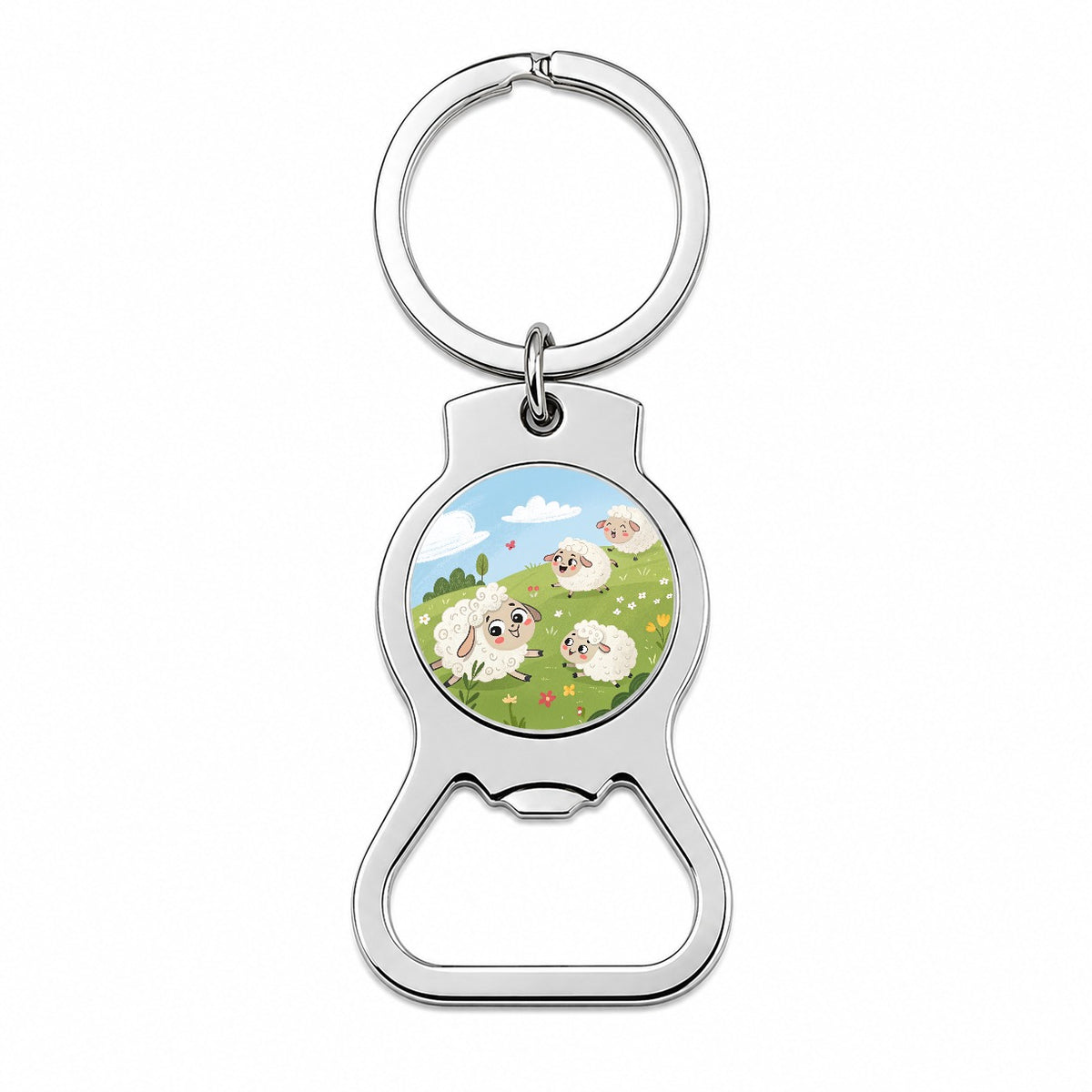 Kawaii Sheep Bottle Opener Keychain