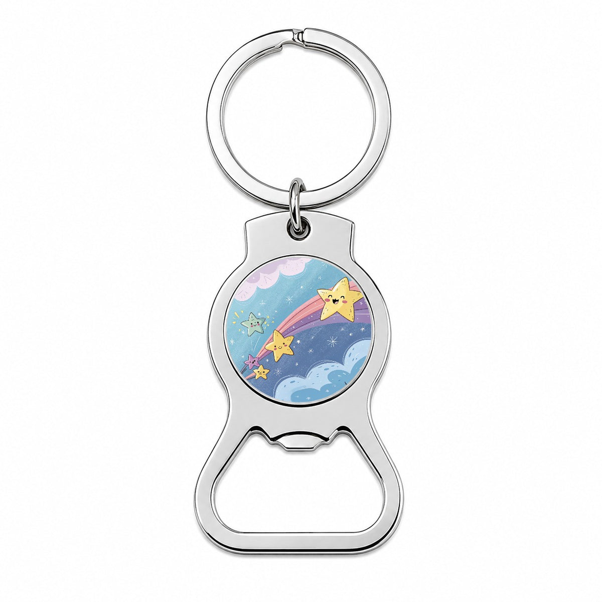 Kawaii Shooting Stars In Space Bottle Opener Keychain