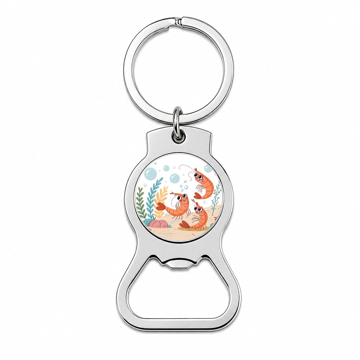 Kawaii Shrimp Bottle Opener Keychain