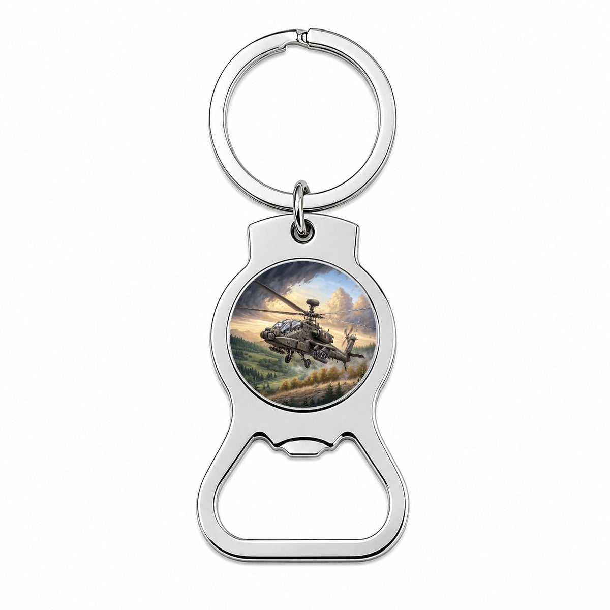 AH-64 Apache US Army Attack Helicopter Flying Bottle Opener Keychain