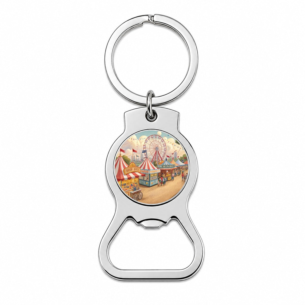 Americana State Fair Scene Bottle Opener Keychain