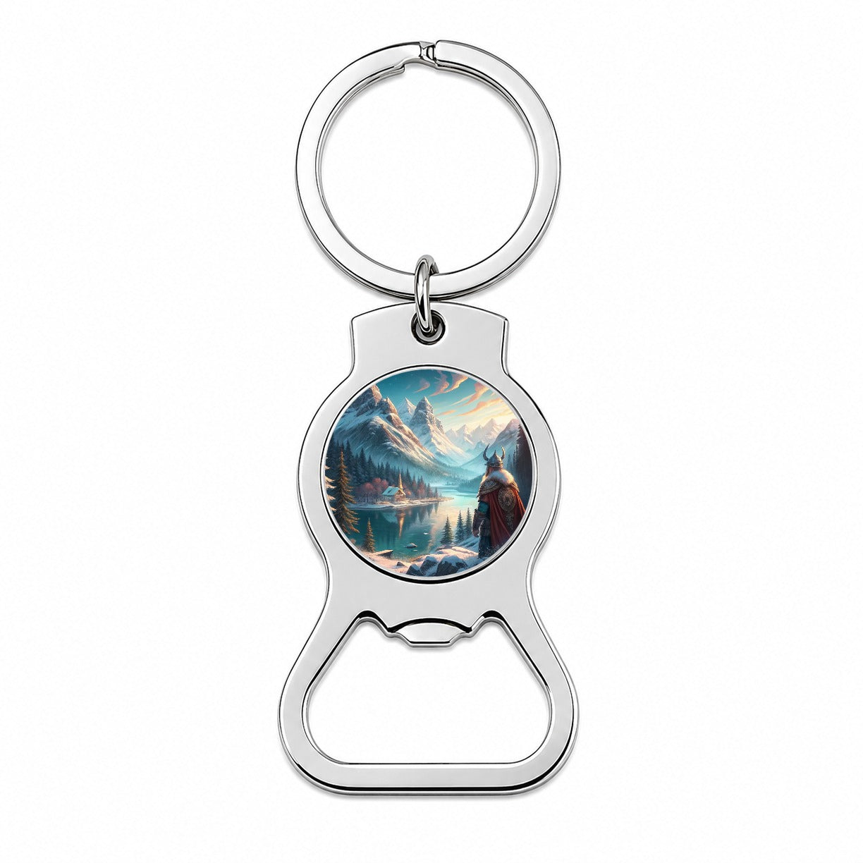 Classic Nordic Viking Anime Style Fantasy Bottle Opener Keychain