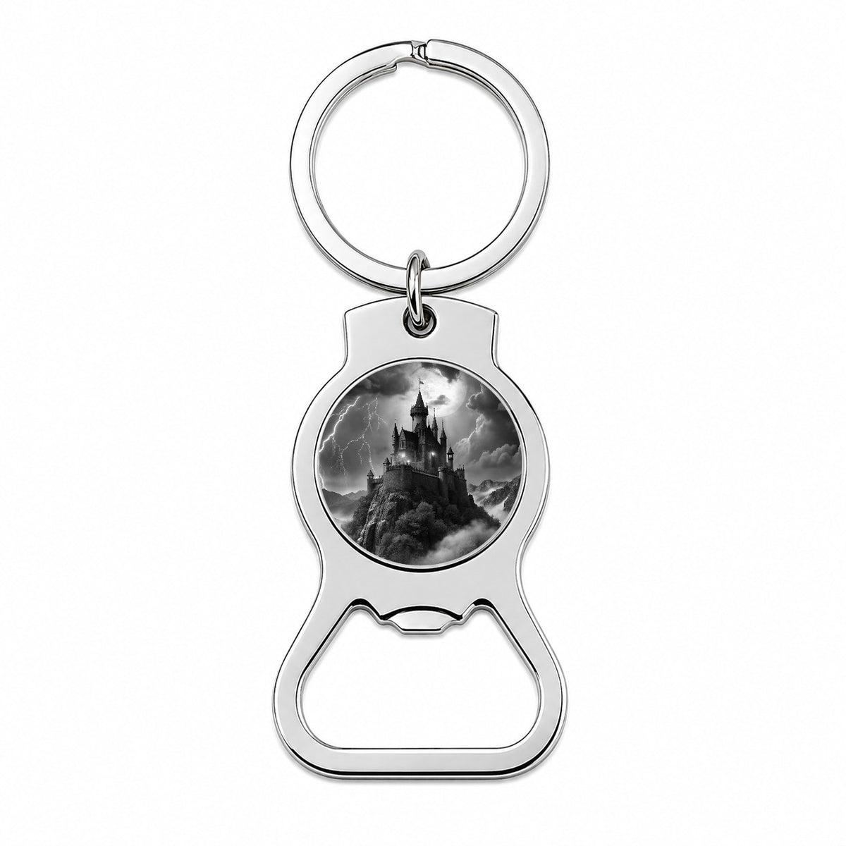 Dark and Foreboding Vampire Castle Bottle Opener Keychain