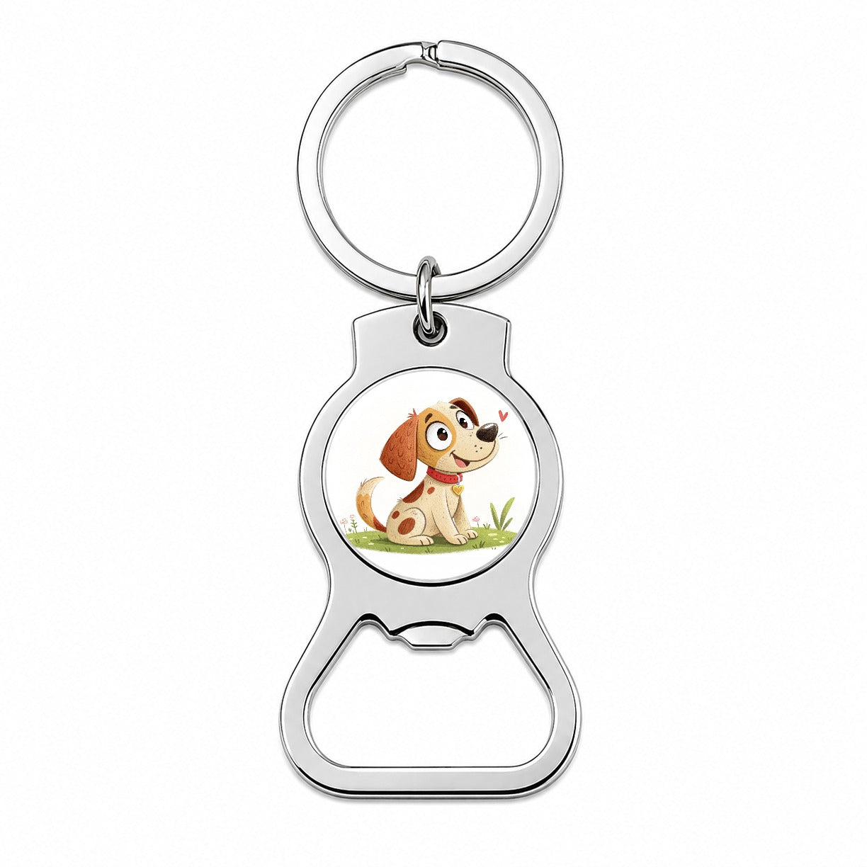 Dog Children's Illustration Style Bottle Opener Keychain