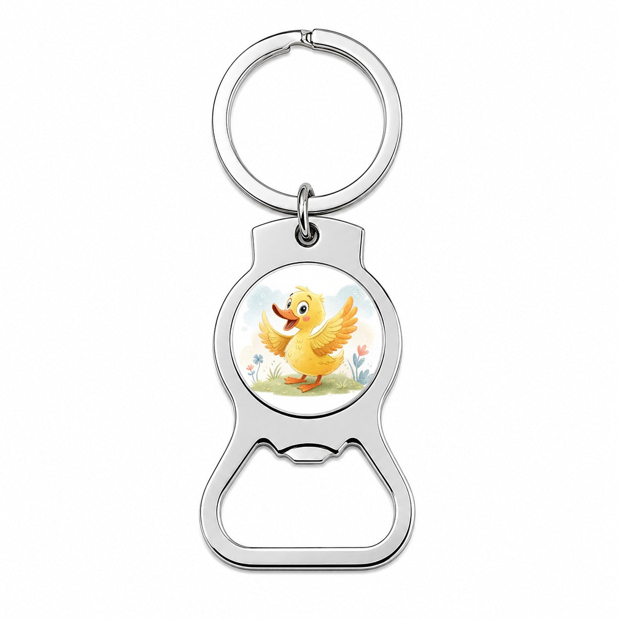 Duck Children's Illustration Style Bottle Opener Keychain