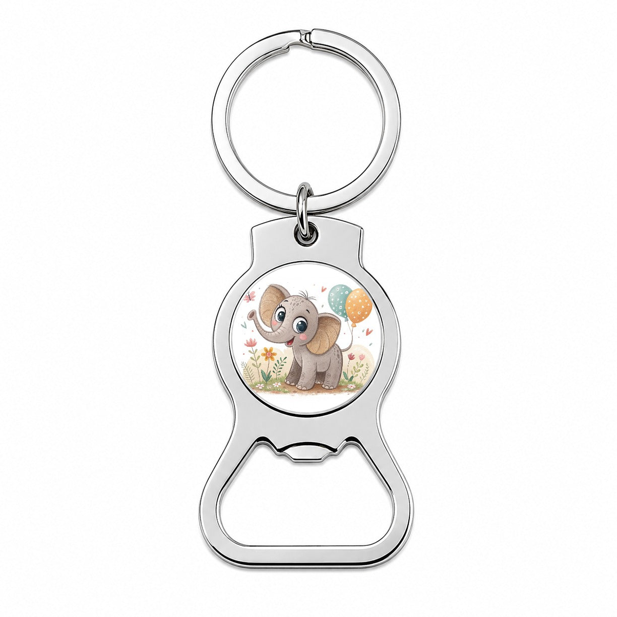 Elephant Children's Illustration Style Bottle Opener Keychain