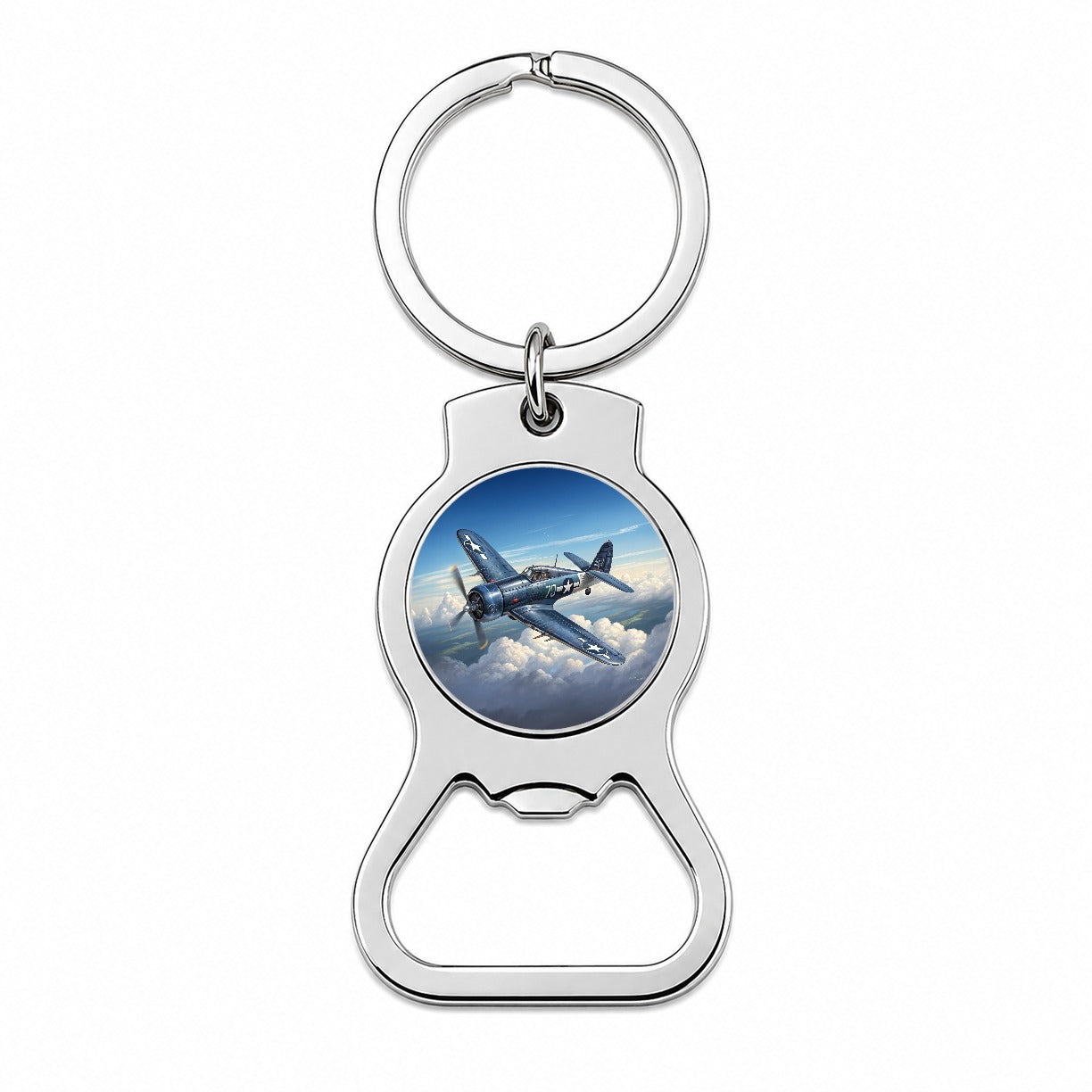 F4U Corsair WWII US Navy Marines Fighter Plane Bottle Opener Keychain