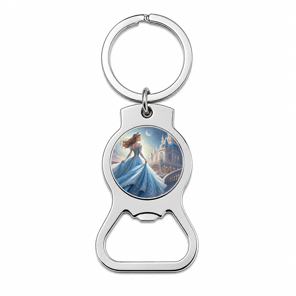 Fairy Tale Princess In Ball Gown Bottle Opener Keychain