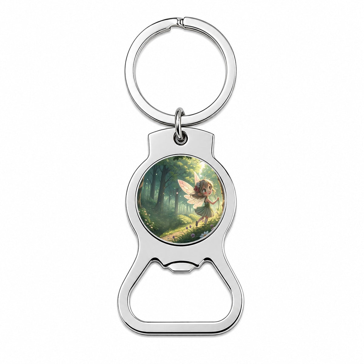 Fantasy Forest Pixie Girl Anime Style Bottle Opener Keychain