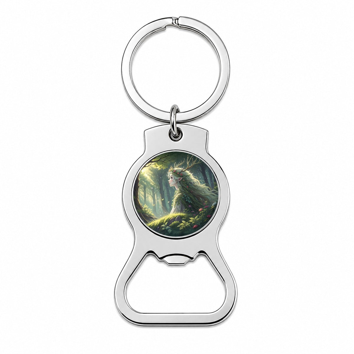 Fantasy Forest Spirit Anime Style Bottle Opener Keychain
