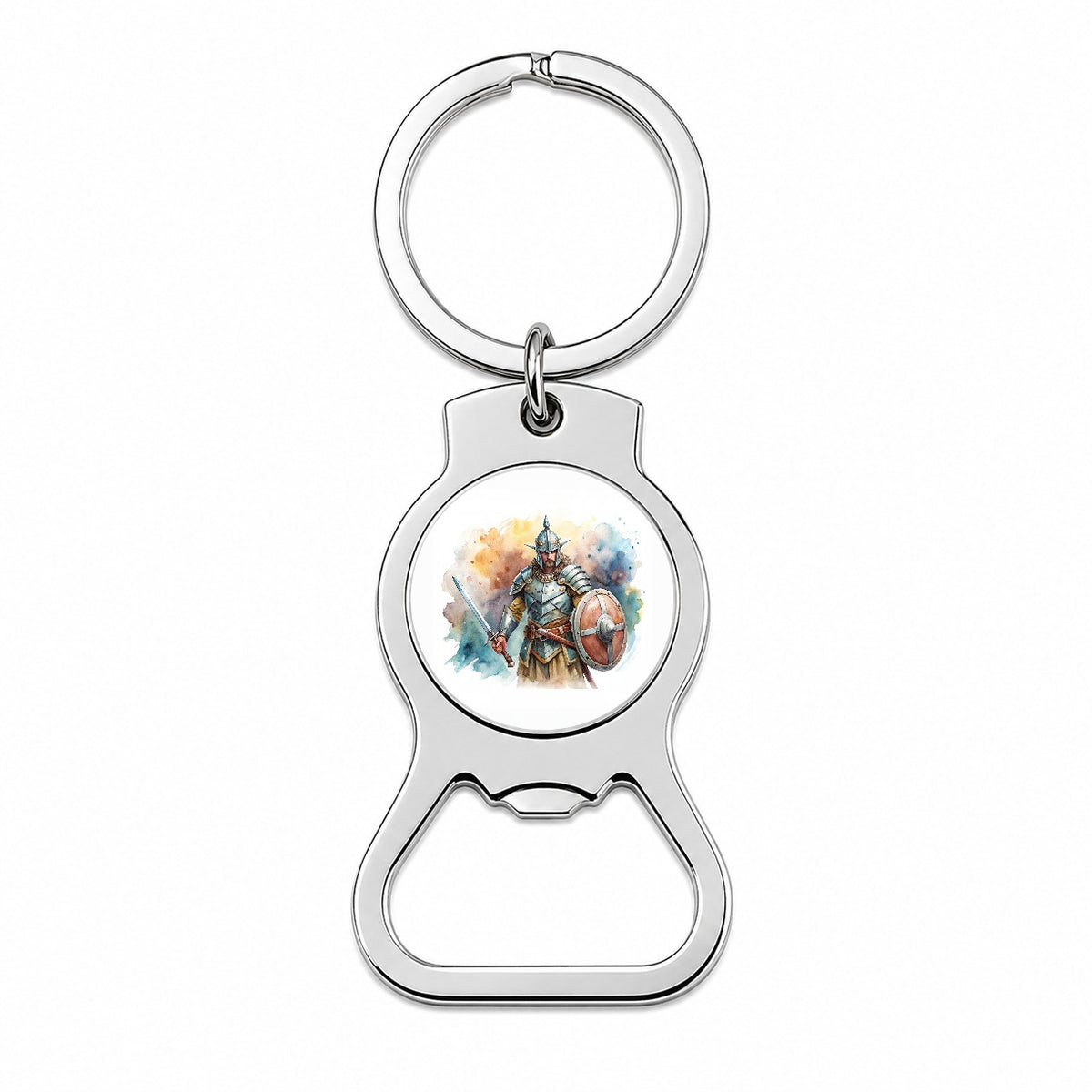 Fantasy Male Warrior Fighter With Full Armor Tank Bottle Opener Keychain