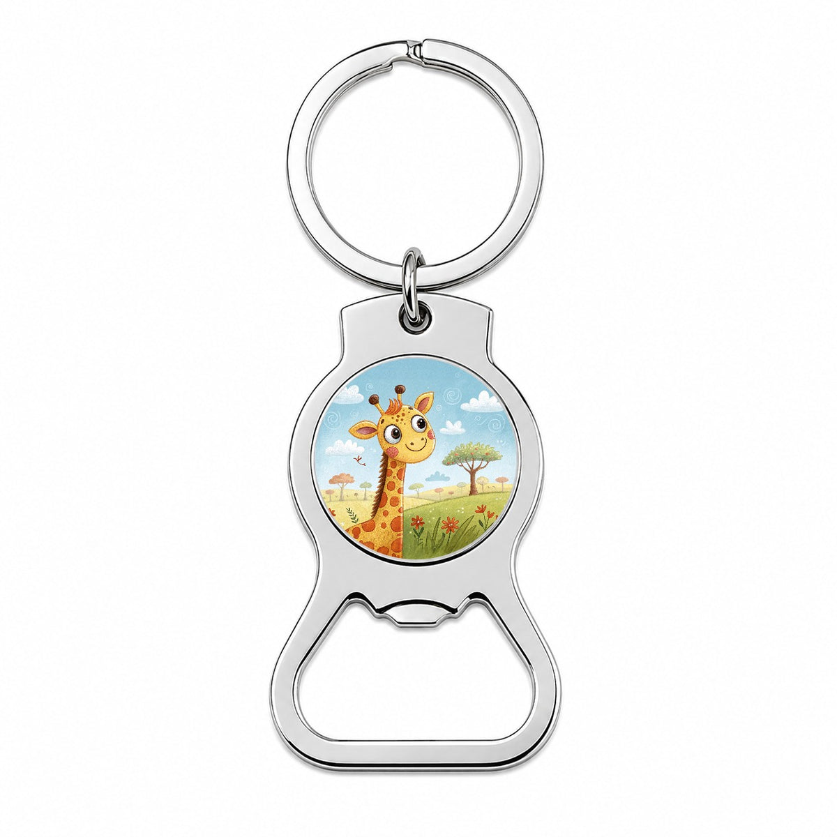 Giraffe Children's Illustration Style Bottle Opener Keychain