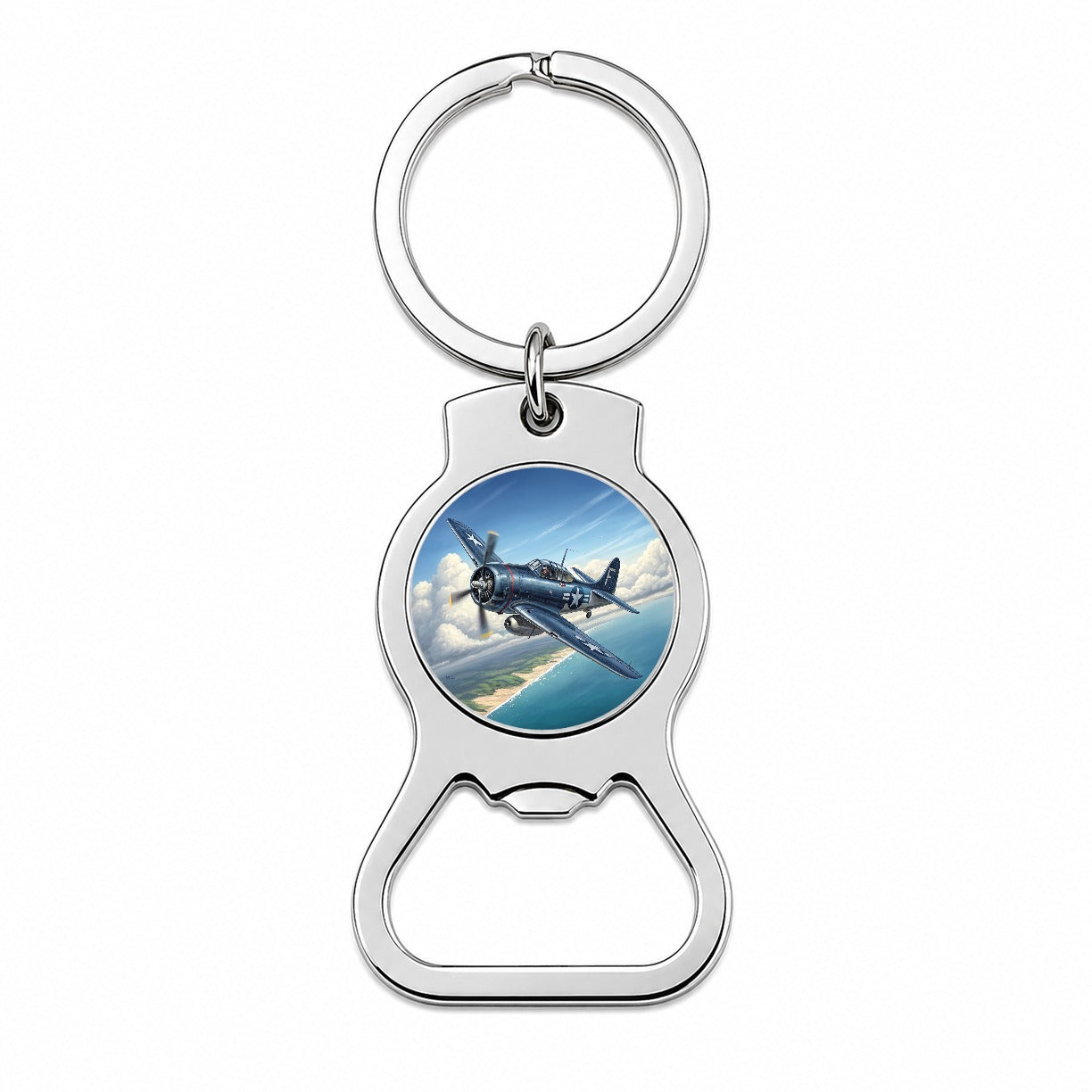Grumman F6f Hellcat WWII US Navy Fighter Plane Bottle Opener Keychain
