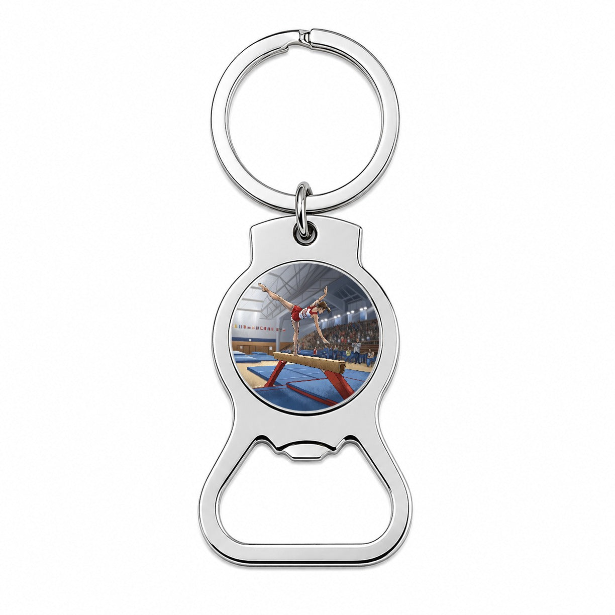 Gymnastics Balance Beam Bottle Opener Keychain