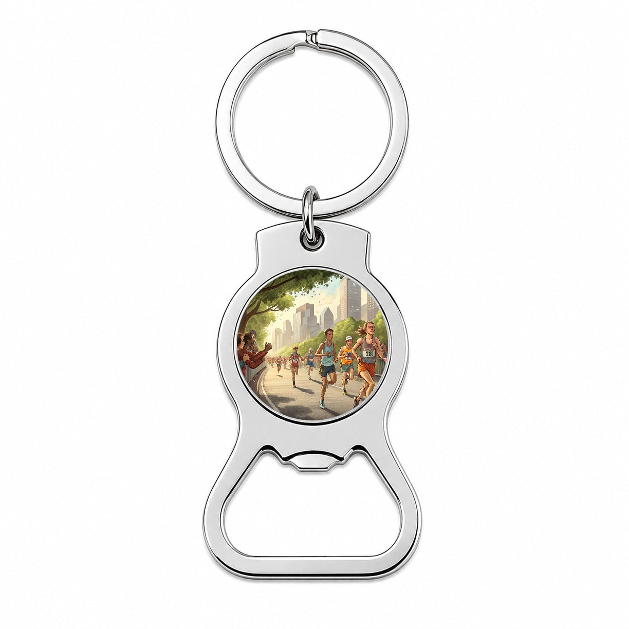 Marathon Running Race Jogging Bottle Opener Keychain