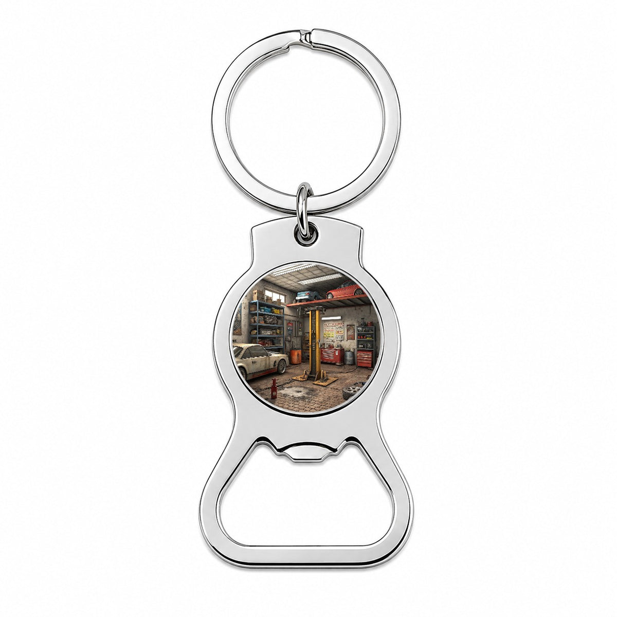 Mechanic Auto Garage Shop Bottle Opener Keychain