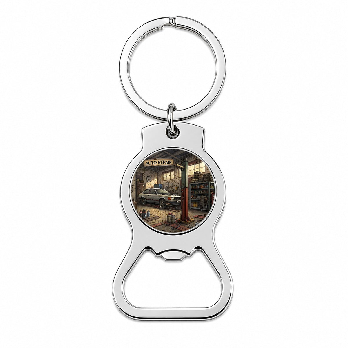 Mechanic's Automotive Repair Garage Bottle Opener Keychain