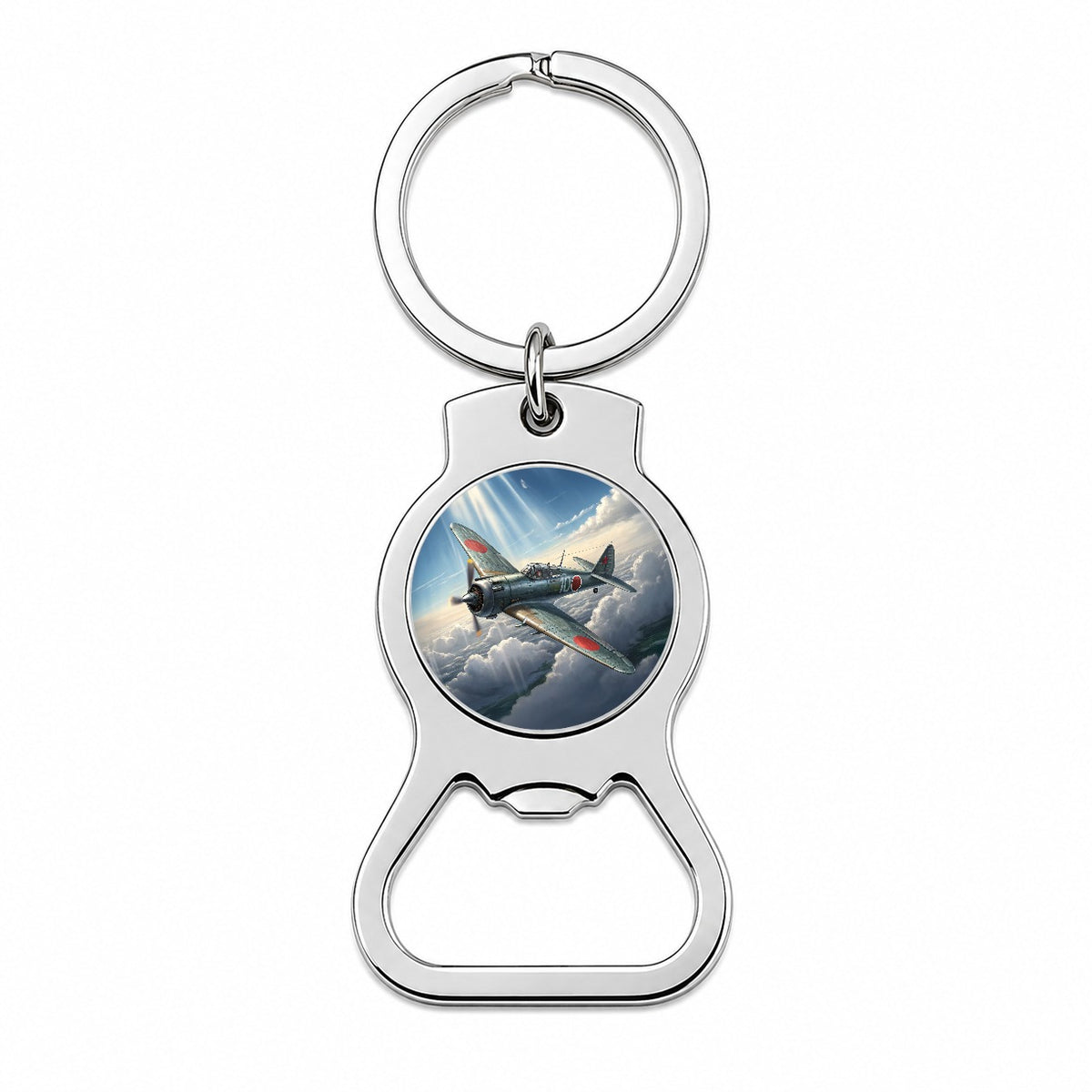 A6M Zero WWII Japanese Navy Fighter Plane Bottle Opener Keychain
