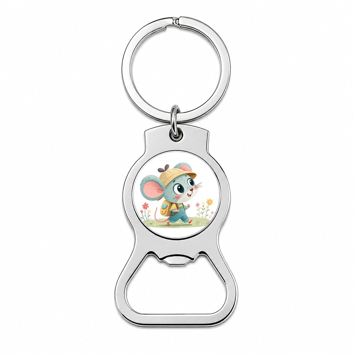 Mouse Children's Illustration Style Bottle Opener Keychain