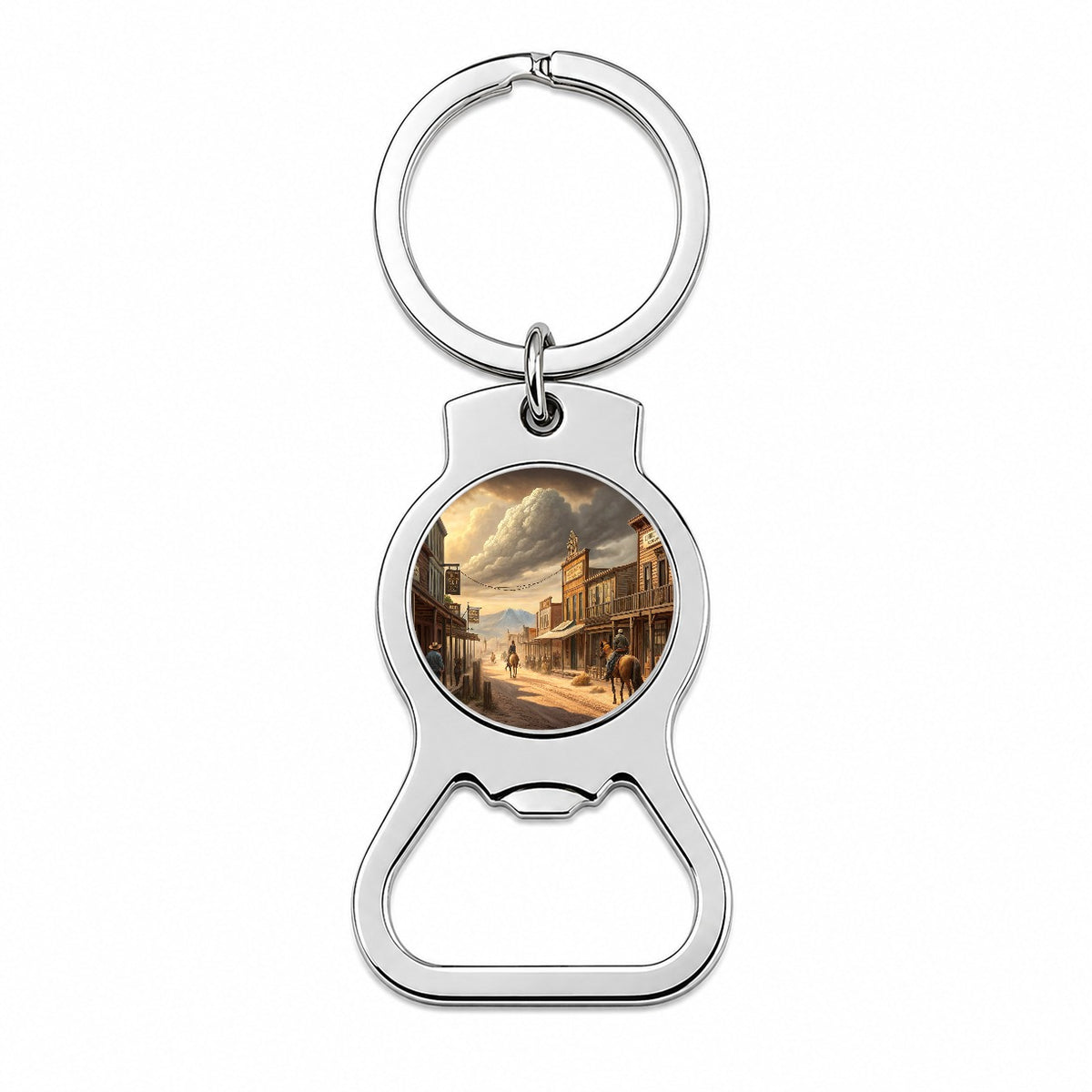 Old West Frontier Town Western Americana Bottle Opener Keychain