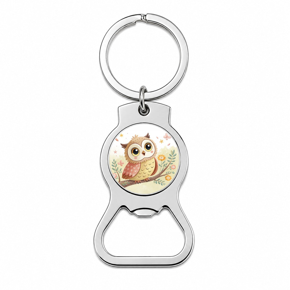 Owl Children's Illustration Style Bottle Opener Keychain