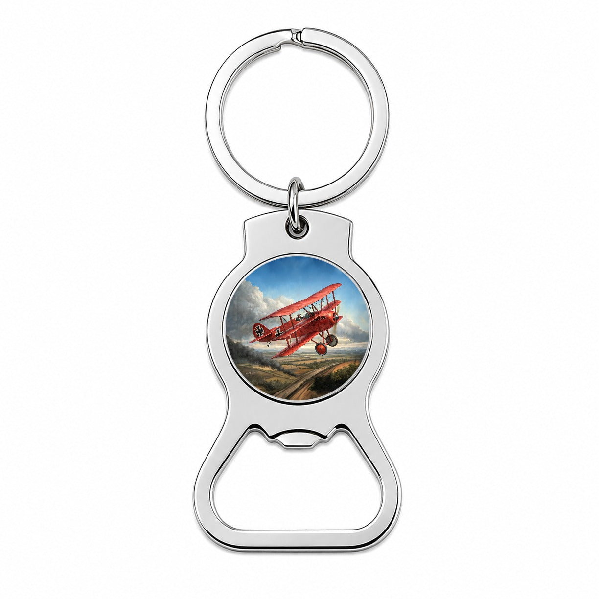 Red Baron's WWI Fokker Triplane Bottle Opener Keychain