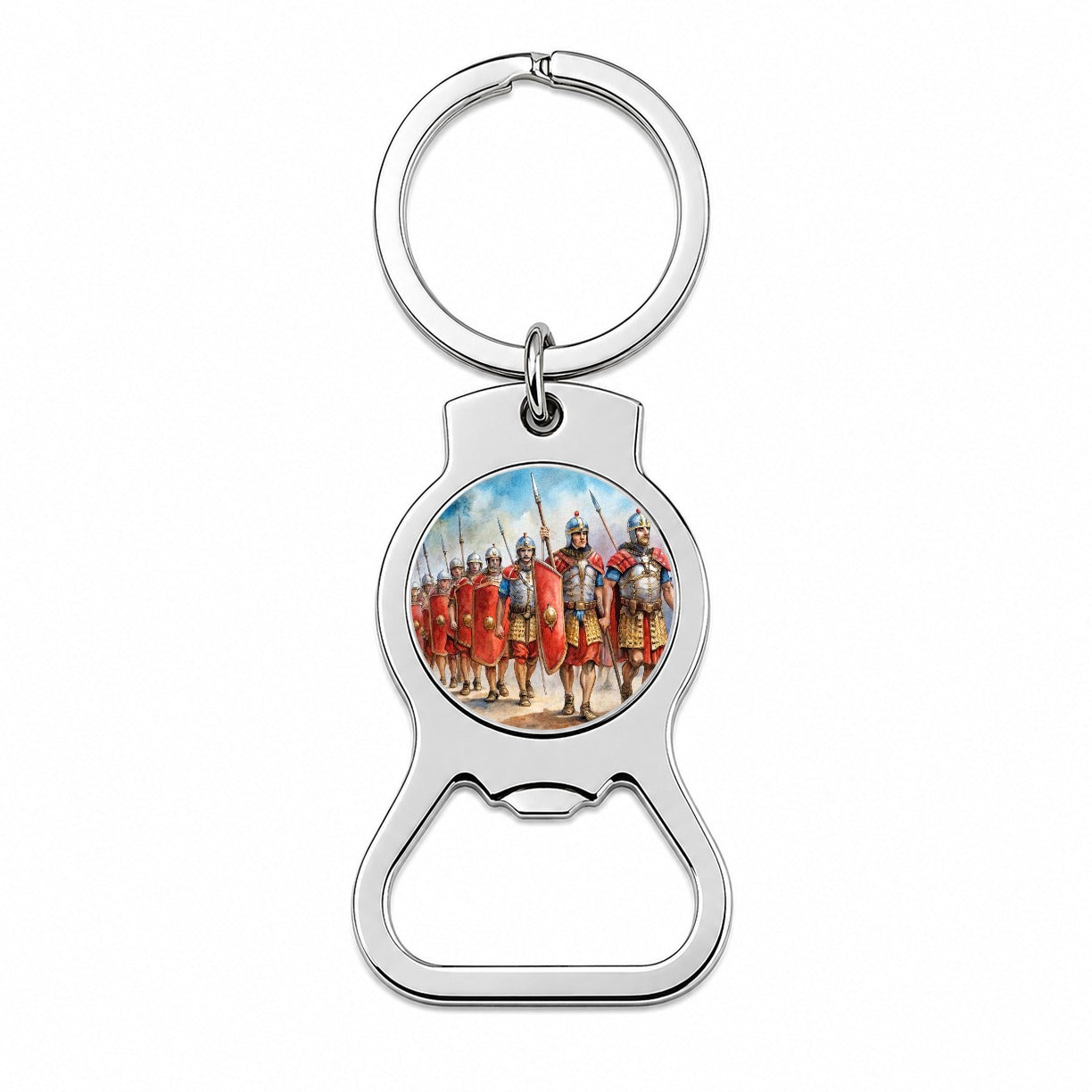 Roman Legion Marching In Formation Watercolor Bottle Opener Keychain