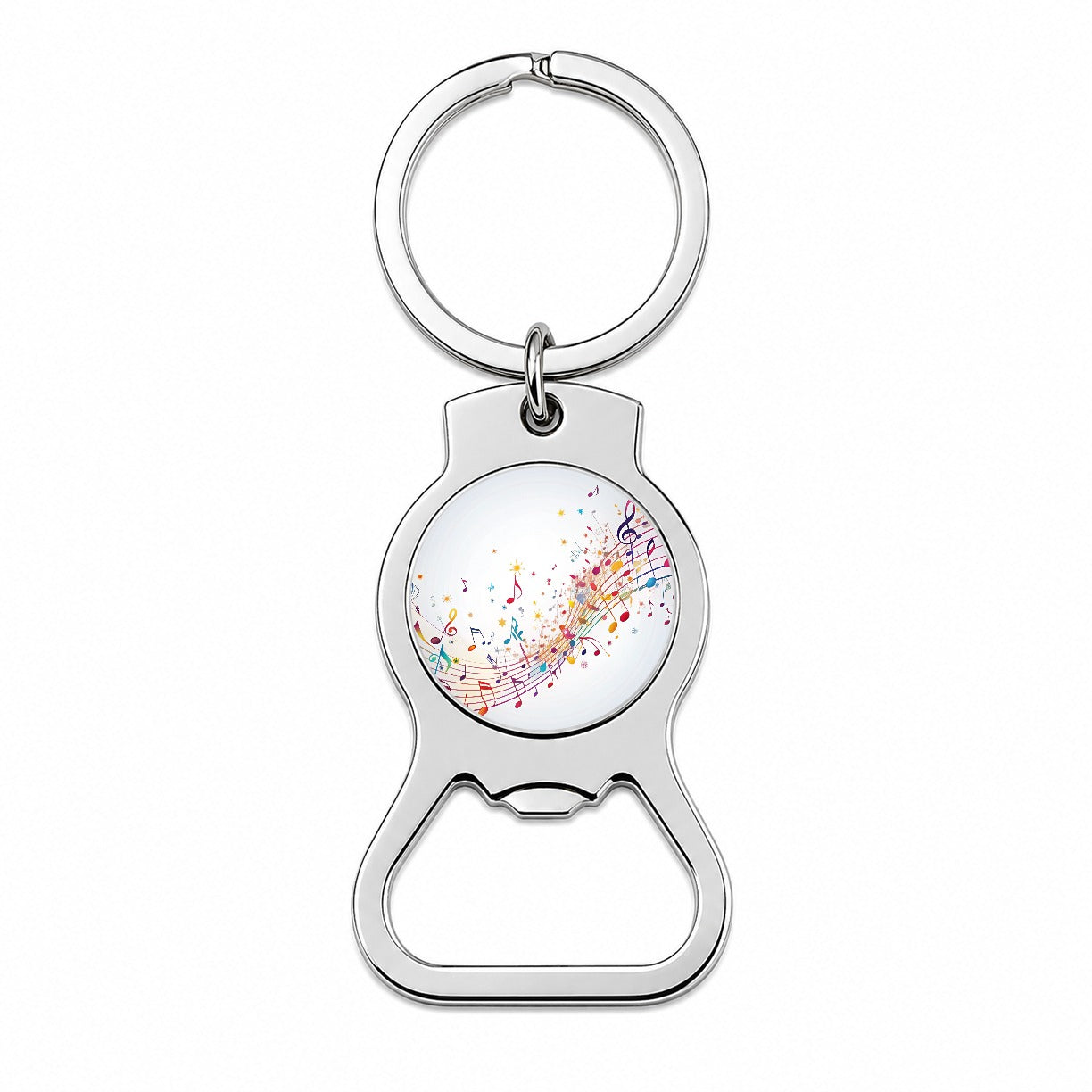 Scattered Music Notes Design Bottle Opener Keychain