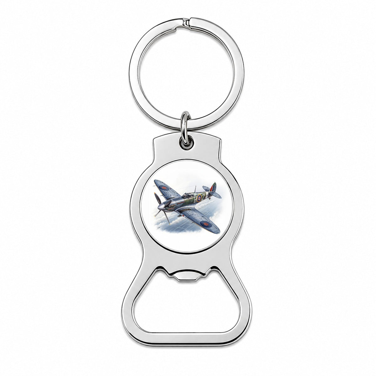 Spitfire WWII British Fighter Plane Bottle Opener Keychain