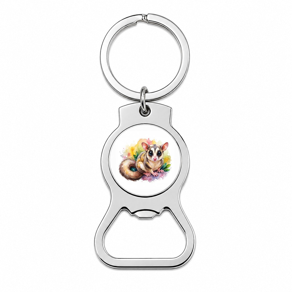 Sugar Glider Watercolor Bottle Opener Keychain