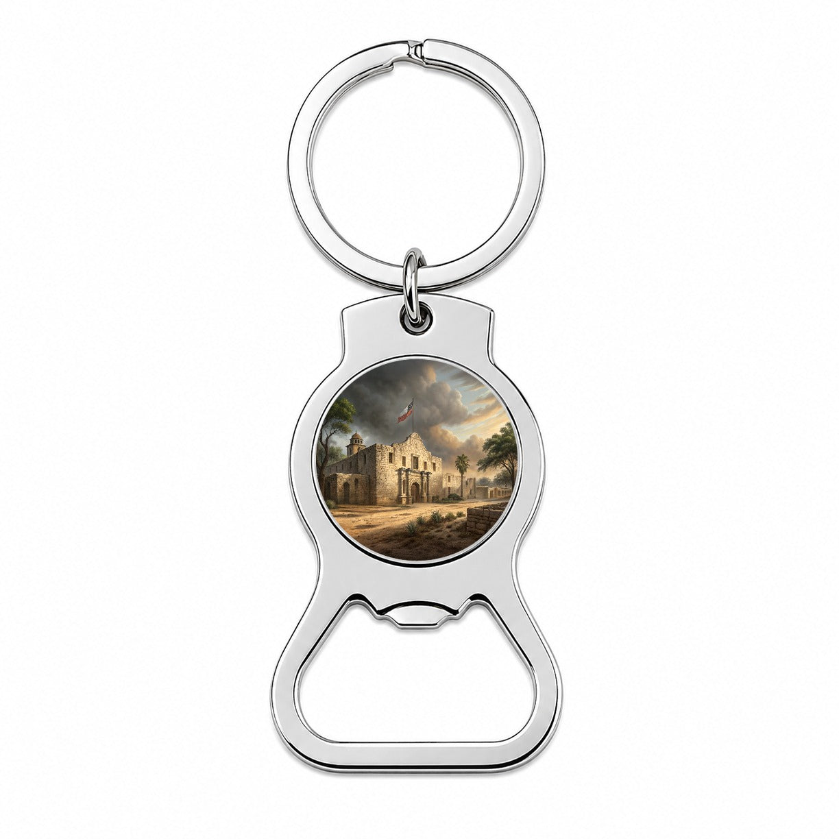 The Alamo In 1836 Texas Bottle Opener Keychain