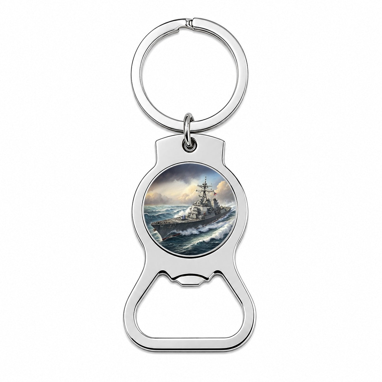 US Navy Destroyer Underway Bottle Opener Keychain
