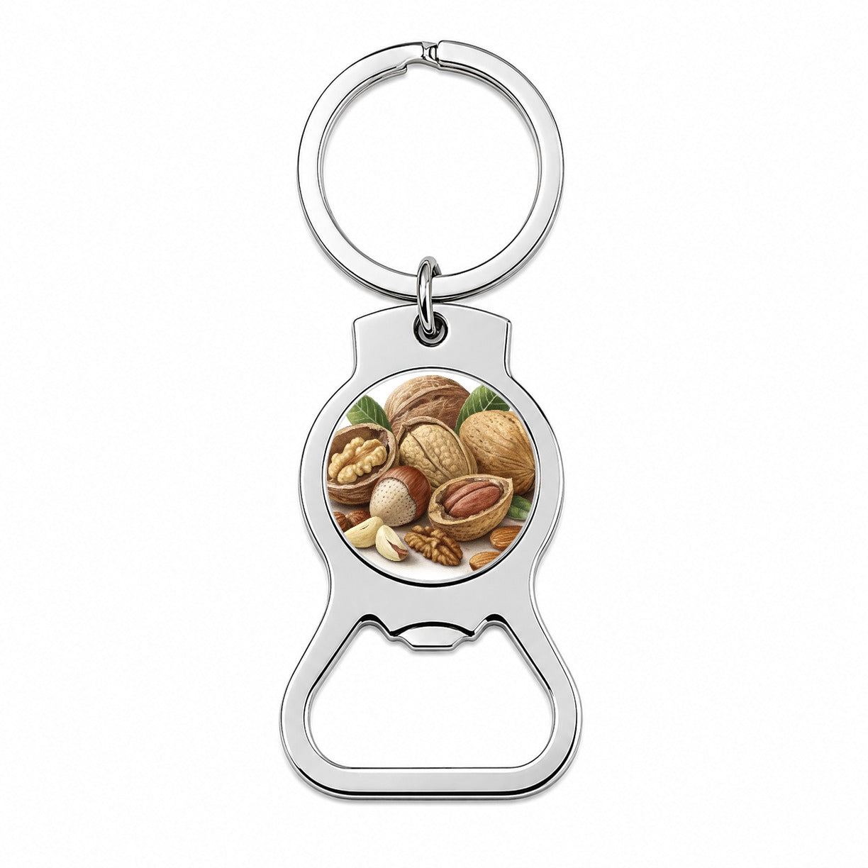 Walnuts Hazelnuts Almonds Brazil Nuts Bottle Opener Keychain