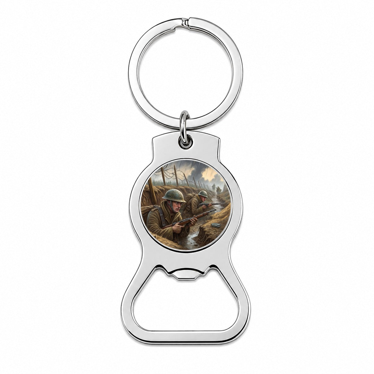 WWI Trench Warfare Allies Western Front Bottle Opener Keychain