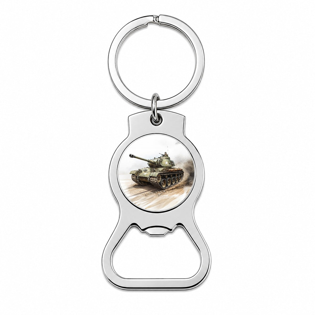 WWII M26 Pershing US Heavy Tank Bottle Opener Keychain