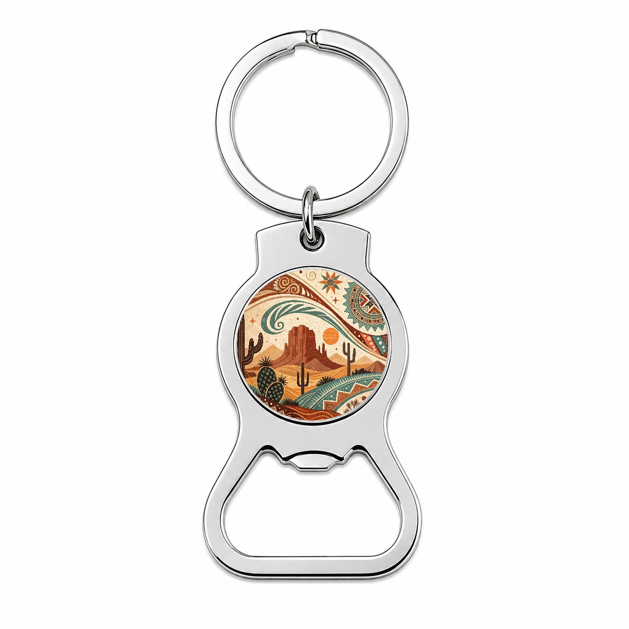 Abstract Southwestern Design Bottle Opener Keychain