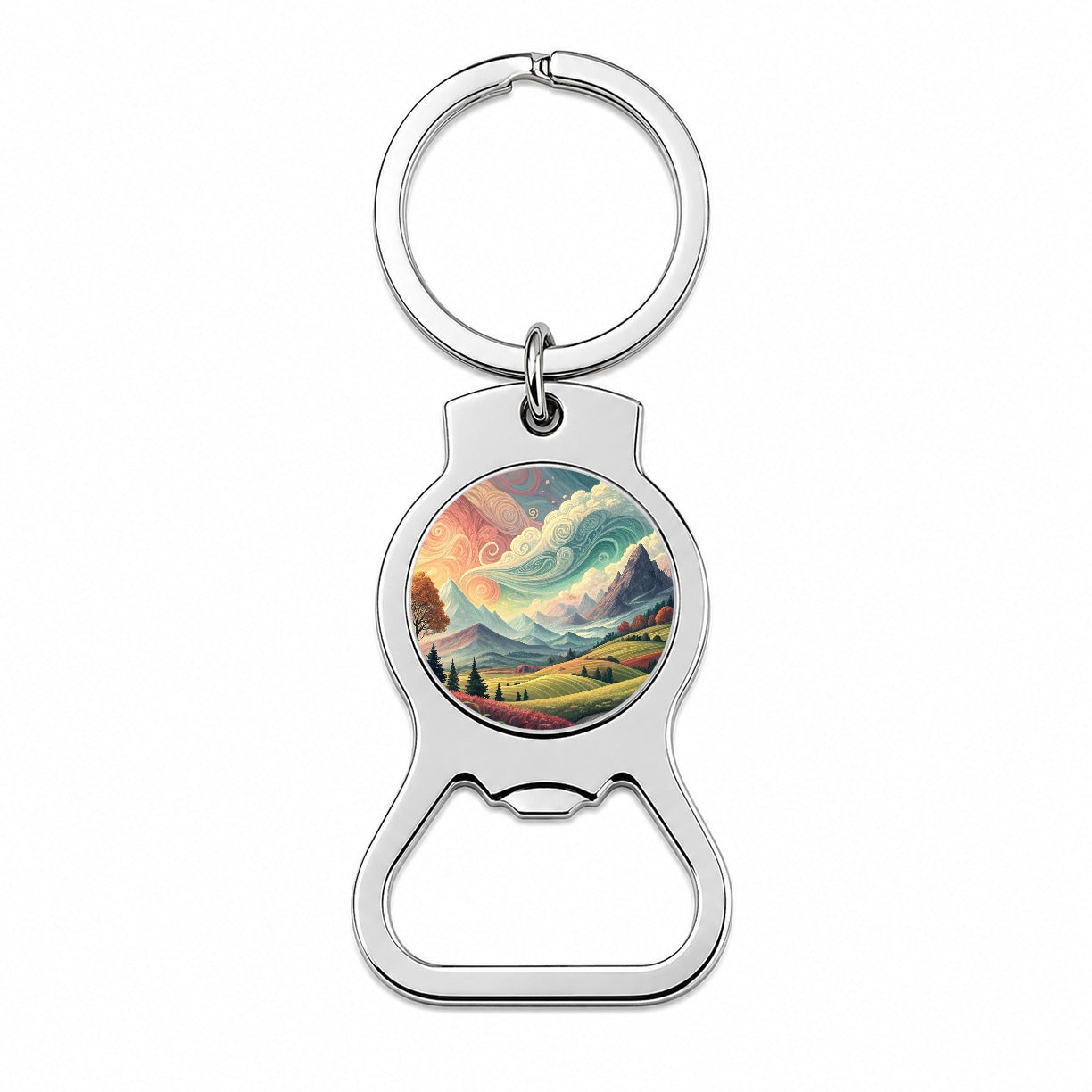 Abstract Tranquil Landscape Bottle Opener Keychain