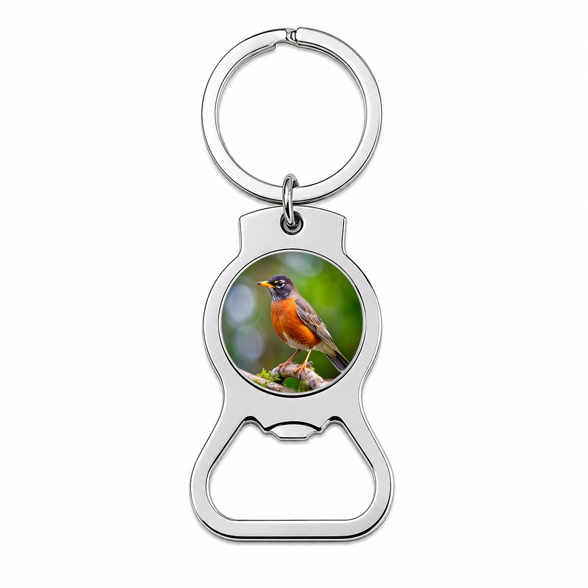 American Robin Backyard Bird Bottle Opener Keychain