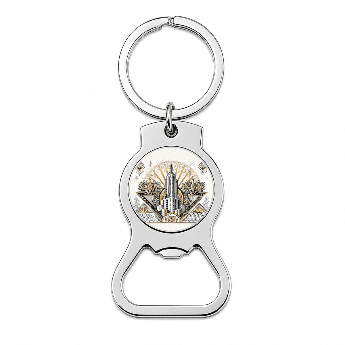 Art Deco Building Architectural Design Bottle Opener Keychain