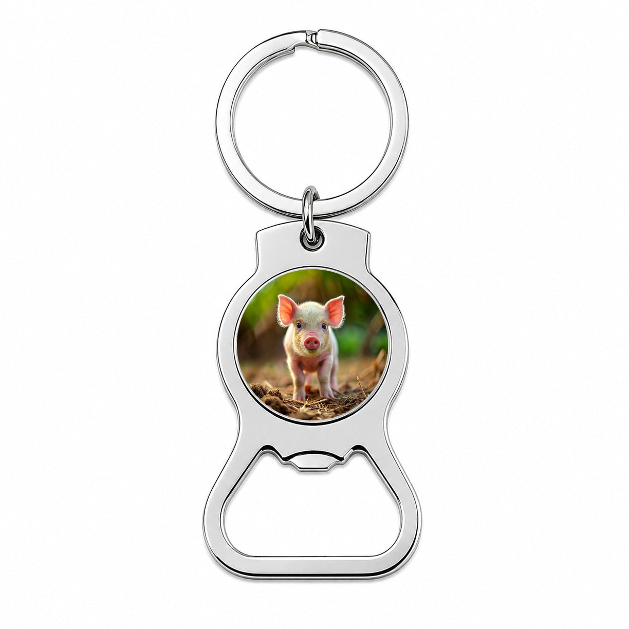 Baby Pig Bottle Opener Keychain