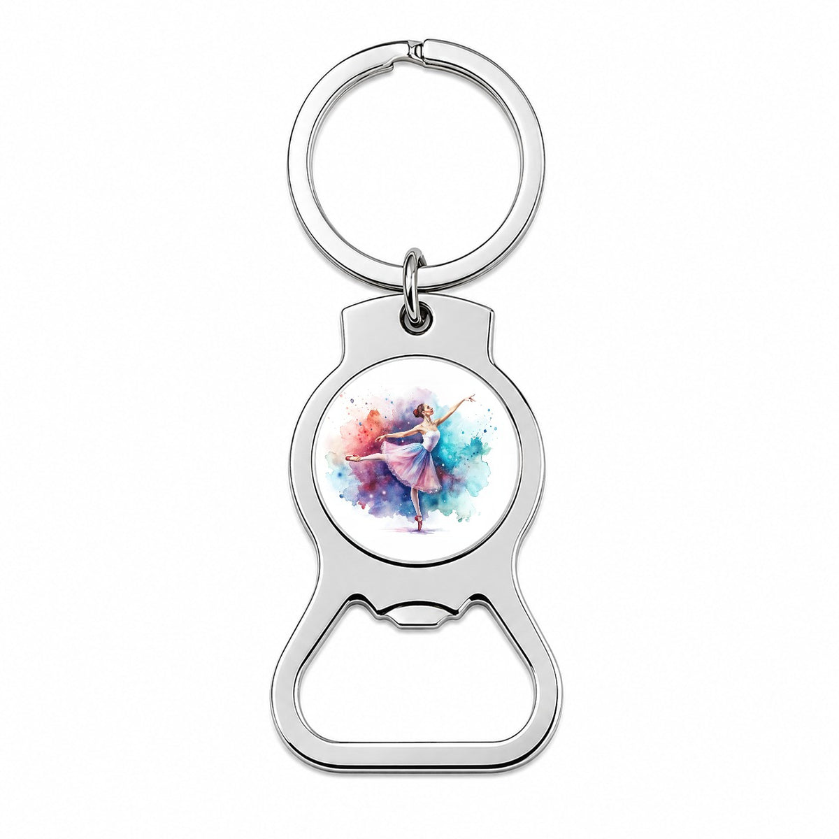 Ballet Dancer Watercolor Bottle Opener Keychain