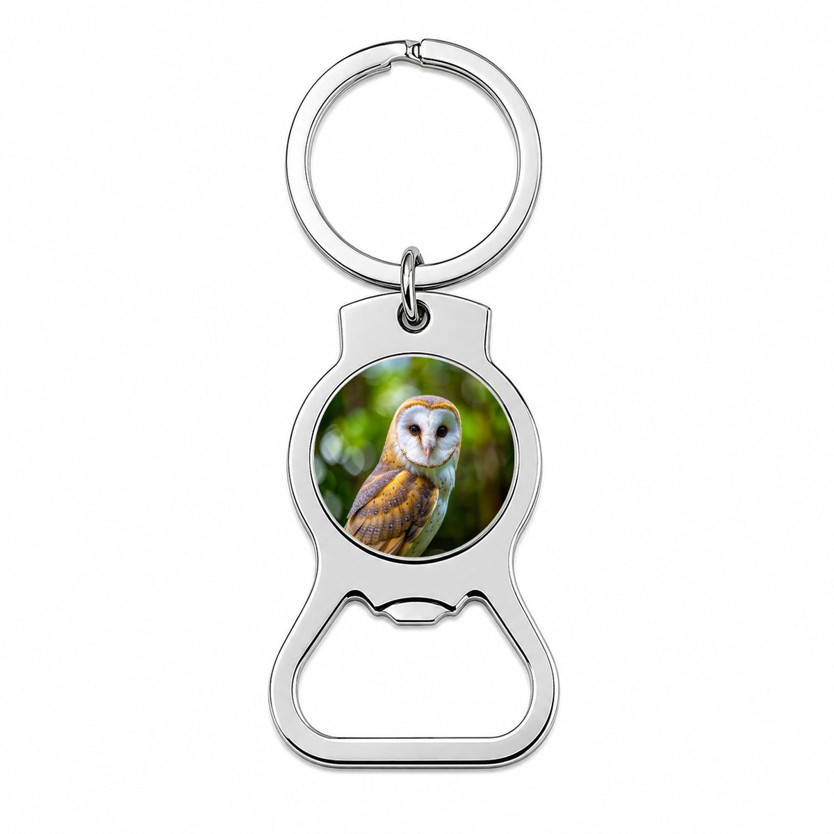 Barn Owl Raptor Bird Of Prey Bottle Opener Keychain