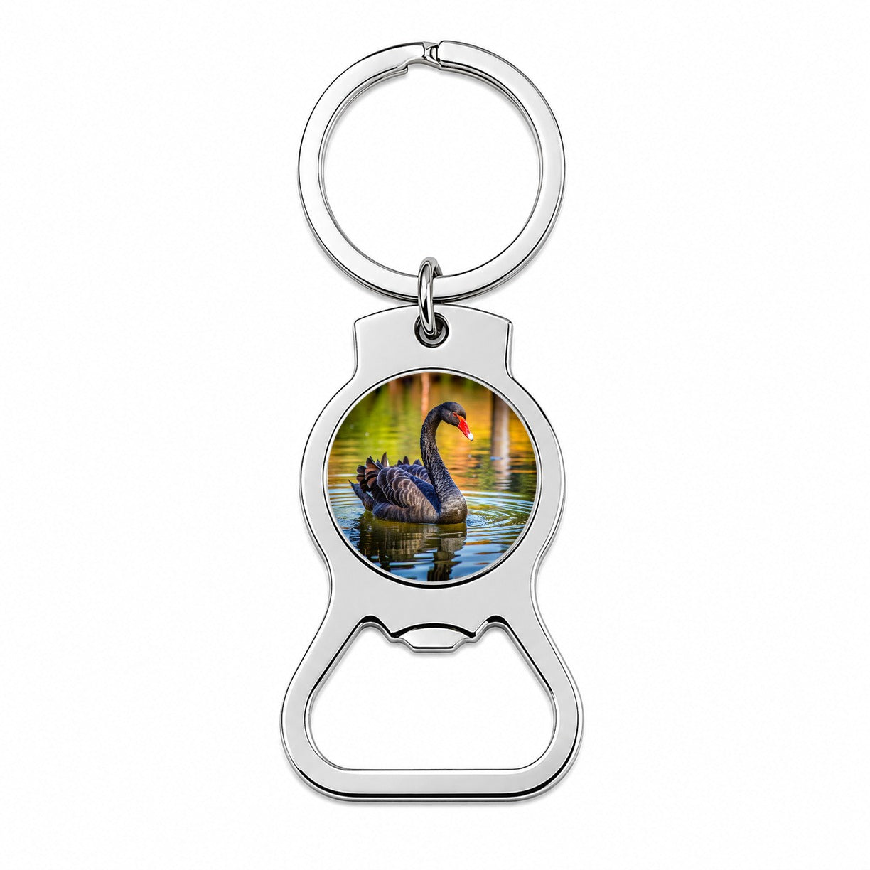 Black Swan Bottle Opener Keychain