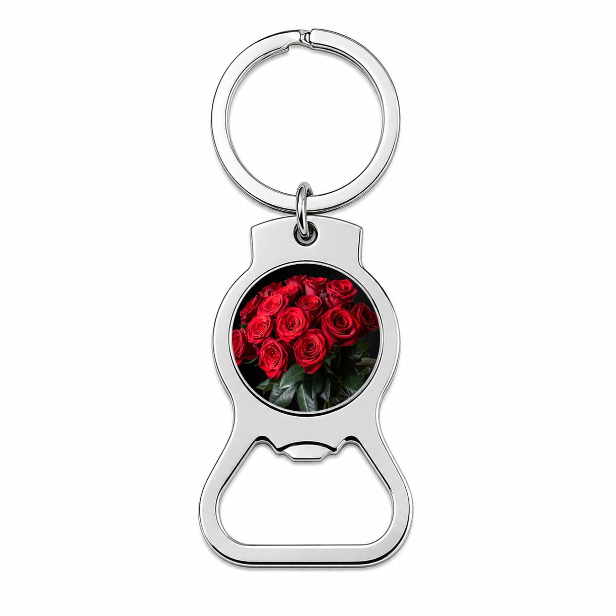 Bouquet Of Red Roses Love Valentine's Day Bottle Opener Keychain