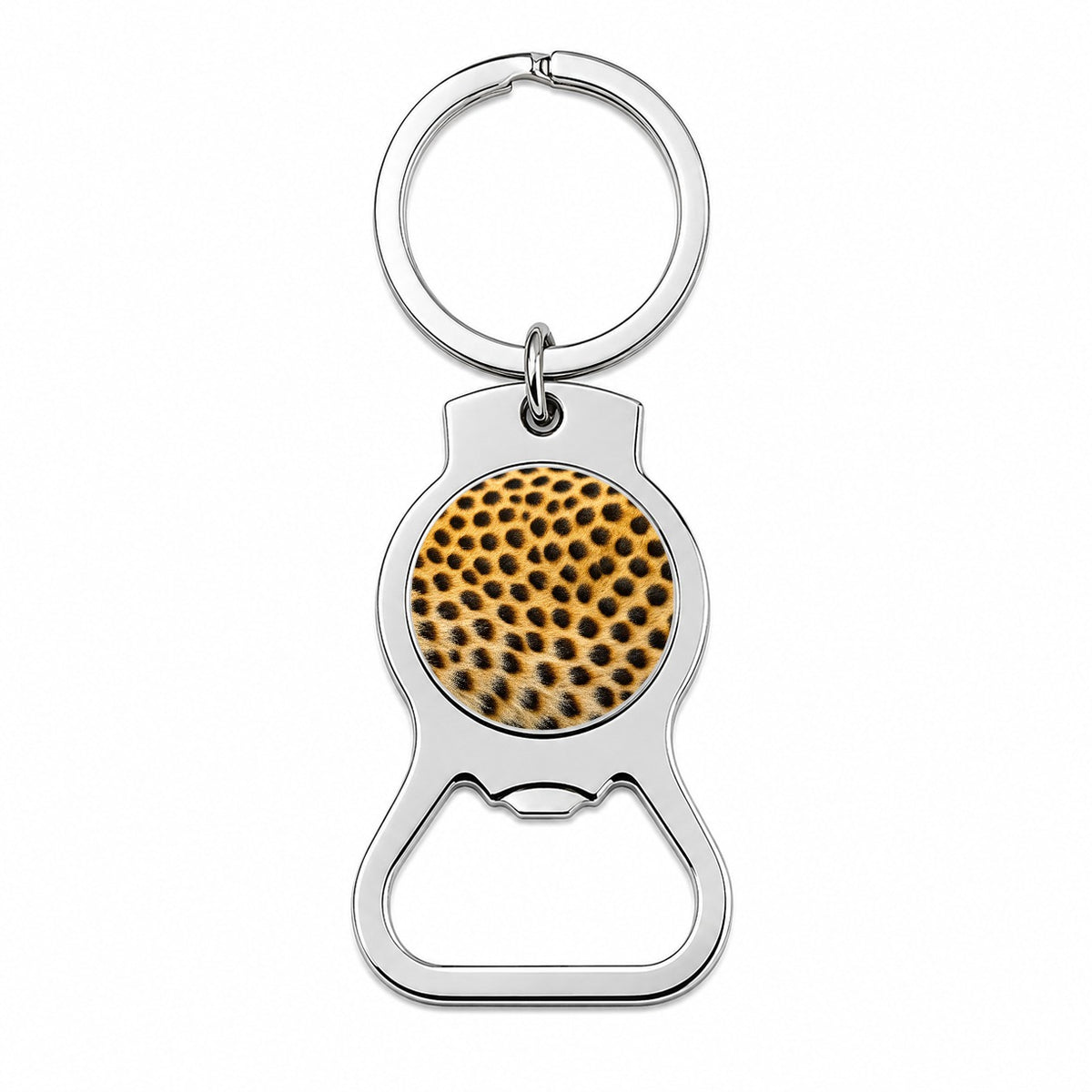Cheetah Spots Fur Pattern Bottle Opener Keychain